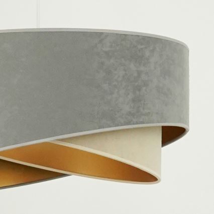Brilagi - LED pendel LYRA 1xE27/15W/230V grå/beige/guldfarvet