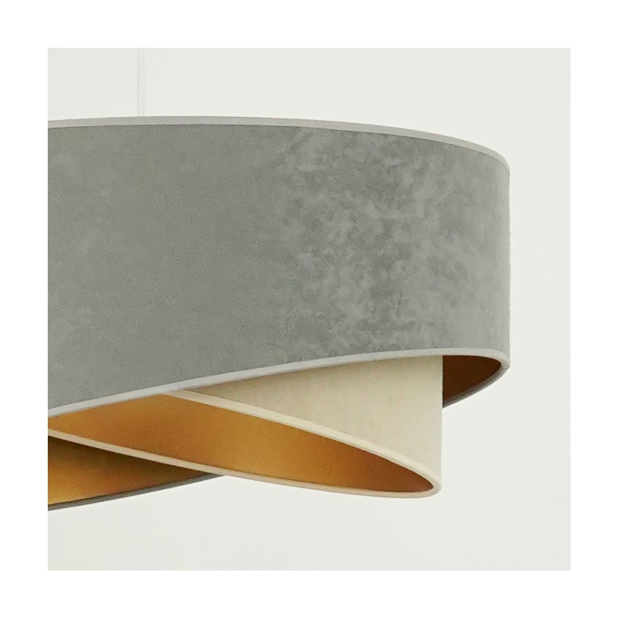 Brilagi - LED pendel LYRA 1xE27/15W/230V grå/beige/guldfarvet