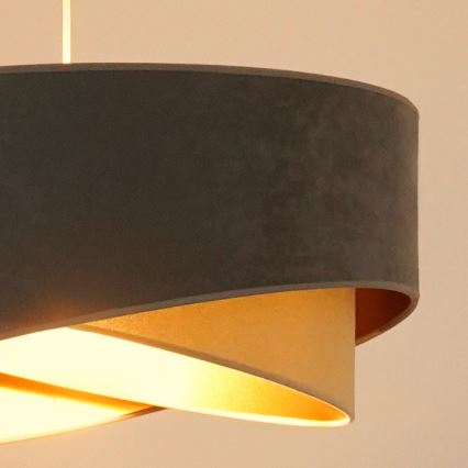 Brilagi - LED pendel LYRA 1xE27/15W/230V grå/beige/guldfarvet