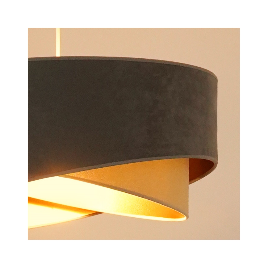 Brilagi - LED pendel LYRA 1xE27/15W/230V grå/beige/guldfarvet