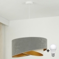 Brilagi - LED pendel LYRA 1xE27/15W/230V grå/cremefarvet/guldfarvet