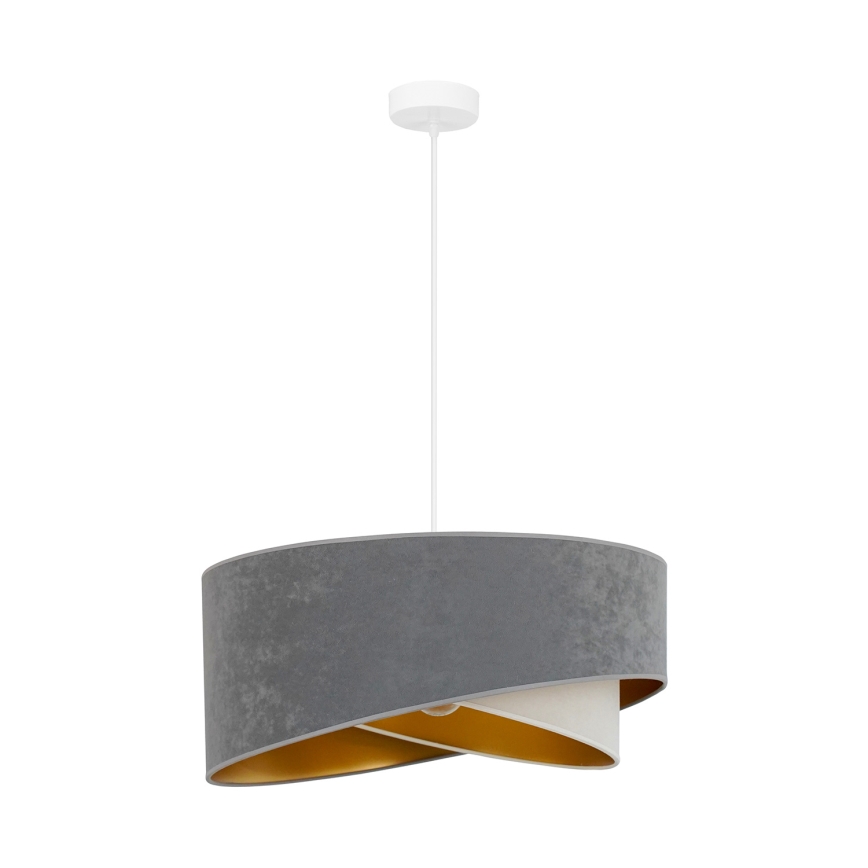 Brilagi - LED pendel LYRA 1xE27/15W/230V grå/cremefarvet/guldfarvet