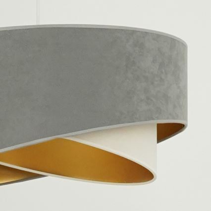 Brilagi - LED pendel LYRA 1xE27/15W/230V grå/cremefarvet/guldfarvet