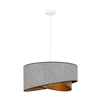 Brilagi - LED pendel LYRA 1xE27/15W/230V grå/cremefarvet/guldfarvet