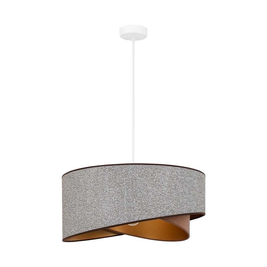 Brilagi - LED pendel LYRA 1xE27/15W/230V grå/cremefarvet/guldfarvet