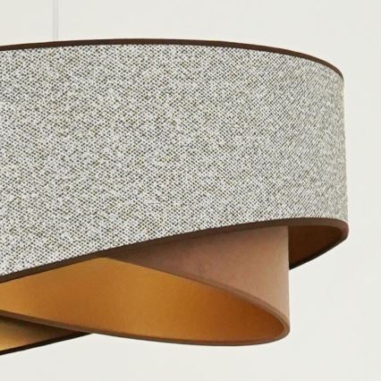 Brilagi - LED pendel LYRA 1xE27/15W/230V grå/cremefarvet/guldfarvet