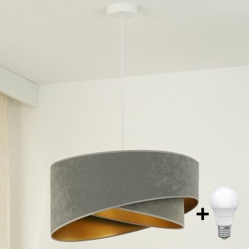 Brilagi - LED pendel LYRA 1xE27/15W/230V grå/guldfarvet