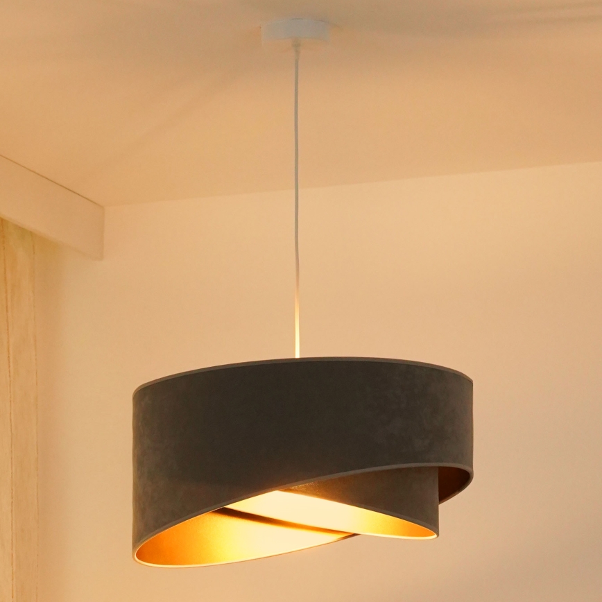 Brilagi - LED pendel LYRA 1xE27/15W/230V grå/guldfarvet