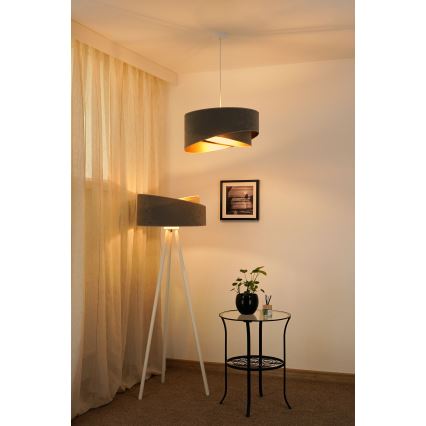 Brilagi - LED pendel LYRA 1xE27/15W/230V grå/guldfarvet