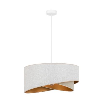Brilagi - LED pendel LYRA 1xE27/15W/230V hvid/beige/guldfarvet