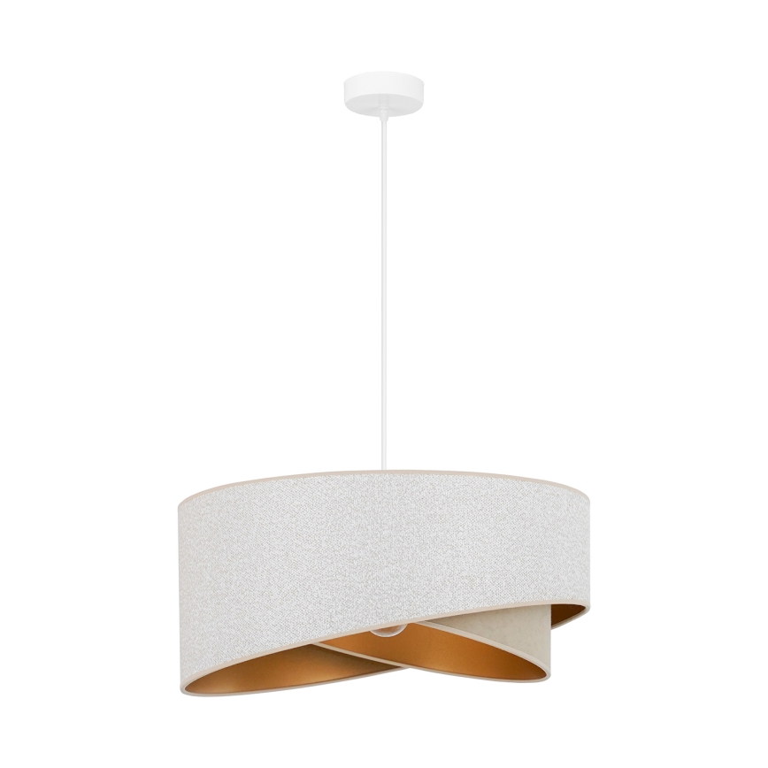 Brilagi - LED pendel LYRA 1xE27/15W/230V hvid/beige/guldfarvet
