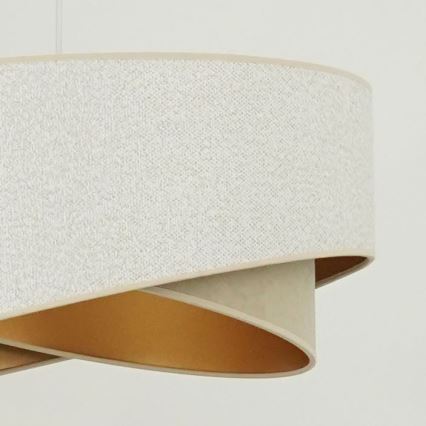 Brilagi - LED pendel LYRA 1xE27/15W/230V hvid/beige/guldfarvet