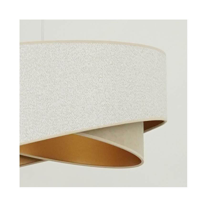 Brilagi - LED pendel LYRA 1xE27/15W/230V hvid/beige/guldfarvet