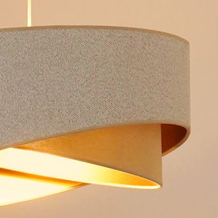 Brilagi - LED pendel LYRA 1xE27/15W/230V hvid/beige/guldfarvet