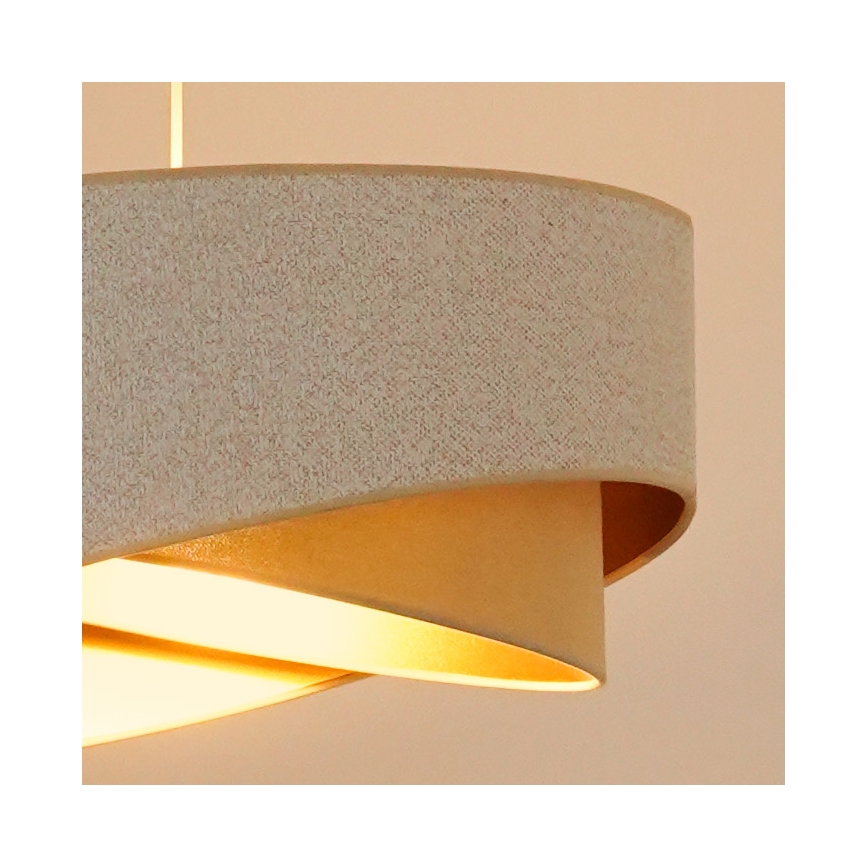 Brilagi - LED pendel LYRA 1xE27/15W/230V hvid/beige/guldfarvet