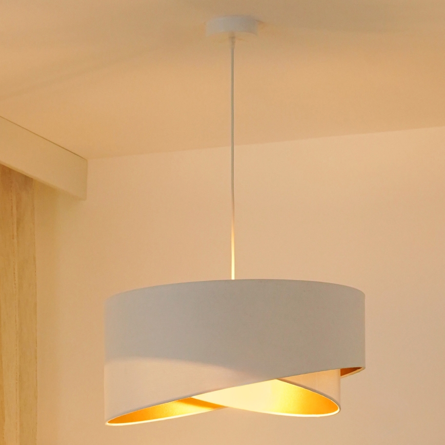 Brilagi - LED pendel LYRA 1xE27/15W/230V hvid/guldfarvet