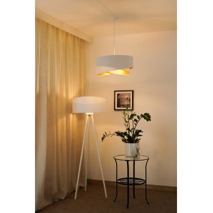 Brilagi - LED pendel LYRA 1xE27/15W/230V hvid/guldfarvet