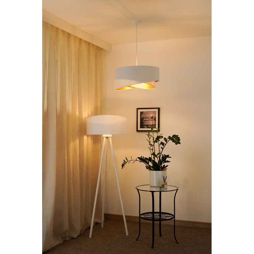 Brilagi - LED pendel LYRA 1xE27/15W/230V hvid/guldfarvet