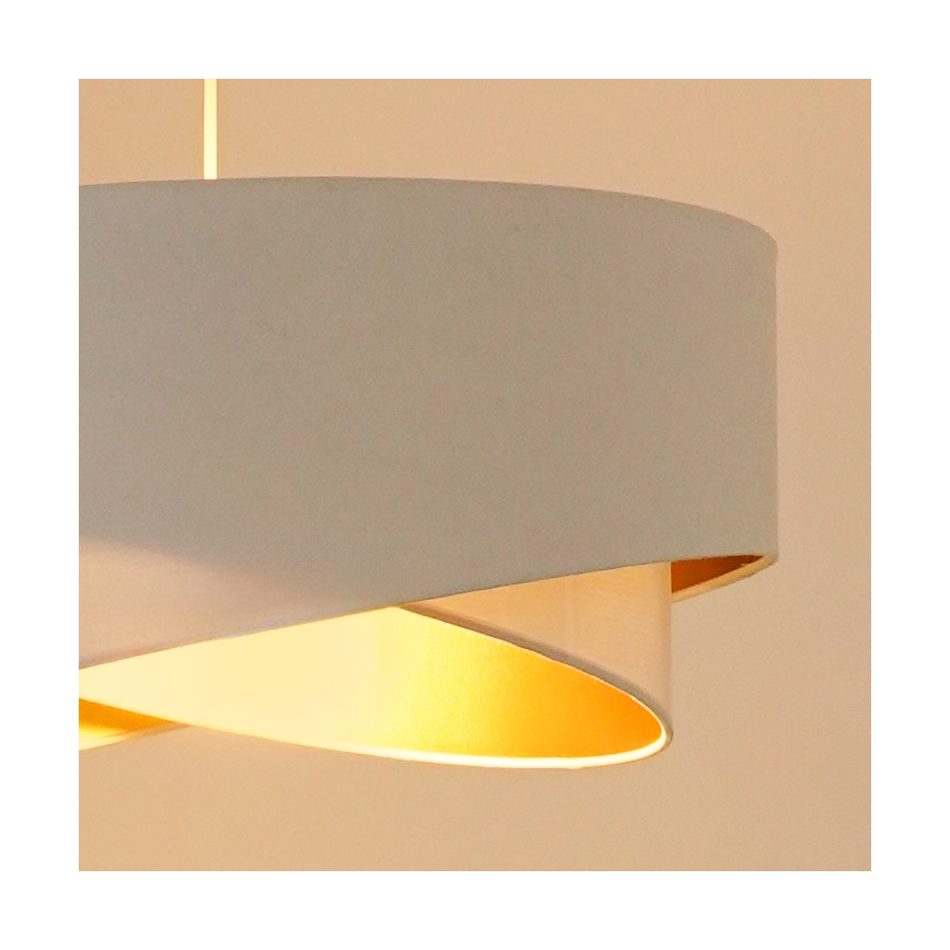 Brilagi - LED pendel LYRA 1xE27/15W/230V hvid/guldfarvet