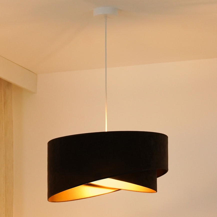 Brilagi - LED pendel LYRA 1xE27/15W/230V mørkebrun/guldfarvet