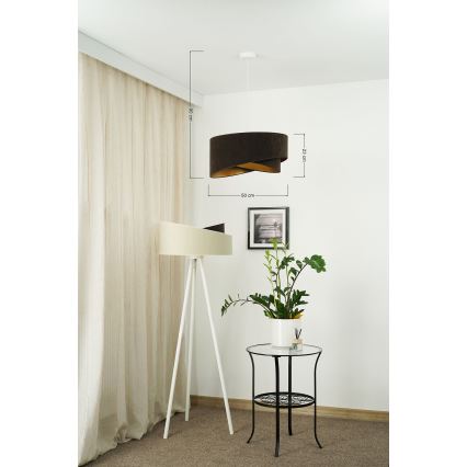 Brilagi - LED pendel LYRA 1xE27/15W/230V mørkebrun/guldfarvet