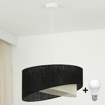 Brilagi - LED pendel LYRA 1xE27/15W/230V sort/cremefarvet