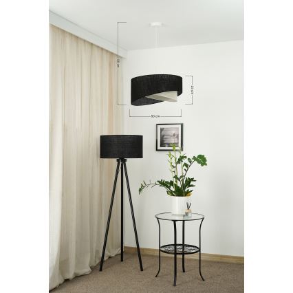 Brilagi - LED pendel LYRA 1xE27/15W/230V sort/cremefarvet