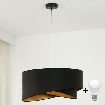 Brilagi - LED pendel LYRA 1xE27/15W/230V sort/guldfarvet