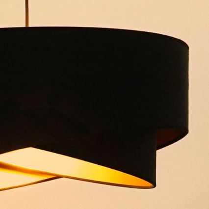Brilagi - LED pendel LYRA 1xE27/15W/230V sort/guldfarvet
