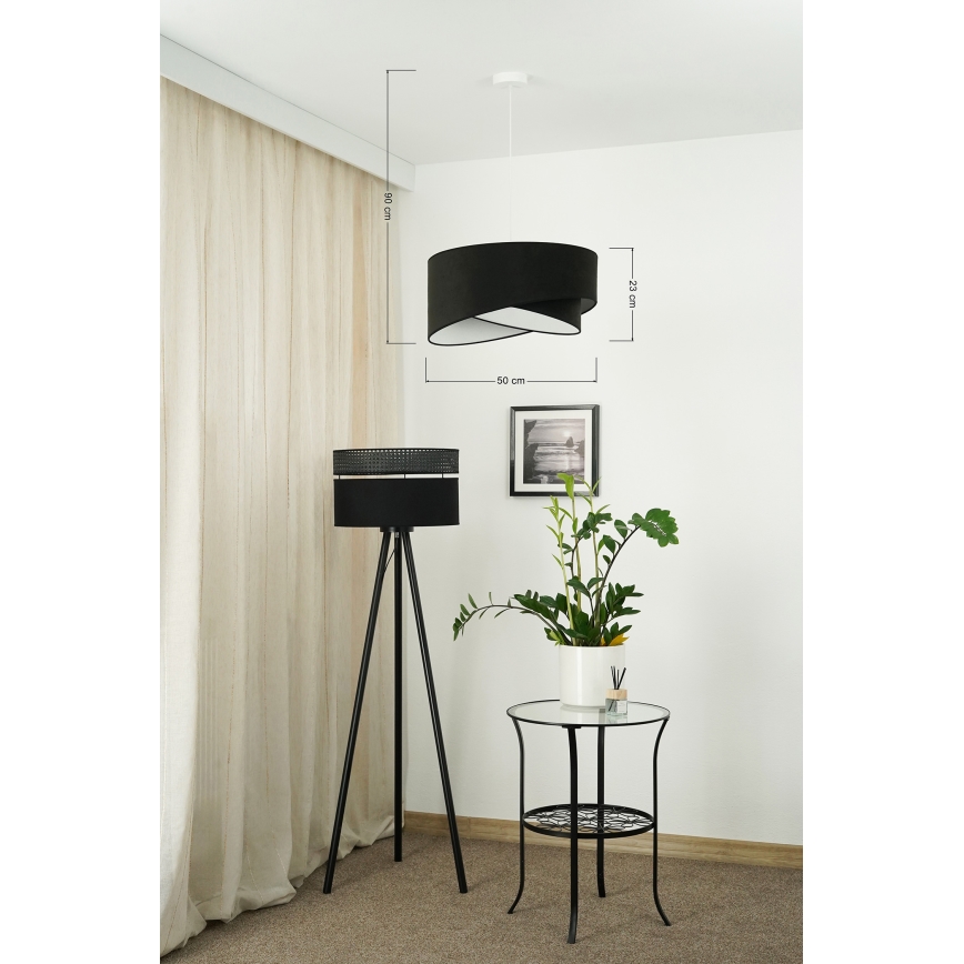 Brilagi - LED pendel LYRA 1xE27/15W/230V sort/hvid