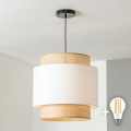 Brilagi - LED-pendel med kabel CERIA 1xE27/40W/230V Ø 30 cm sort/beige/hvid