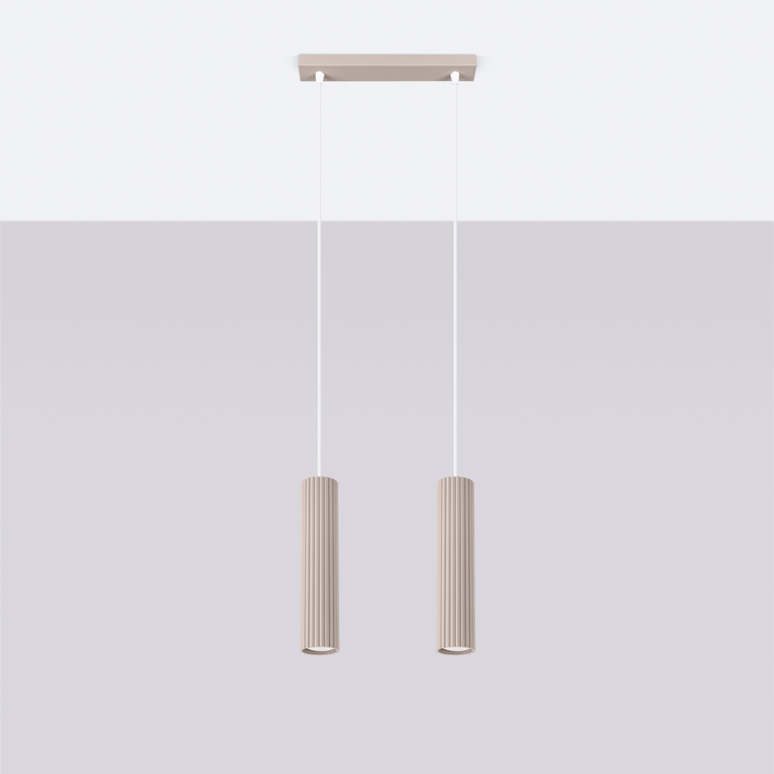 Brilagi - LED-pendel med kabel CRESTO 2xGU10/10W/230V taupe