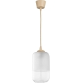 Brilagi - LED-pendel med kabel RETRO GLASS 1x E27, maks. 60 W, 230 V, Ø 14 cm, beige/hvid