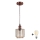 Brilagi - LED-pendel med kabel RETRO GLASS 1xE27/60W/230V Ø 14 cm kobber/røget beige