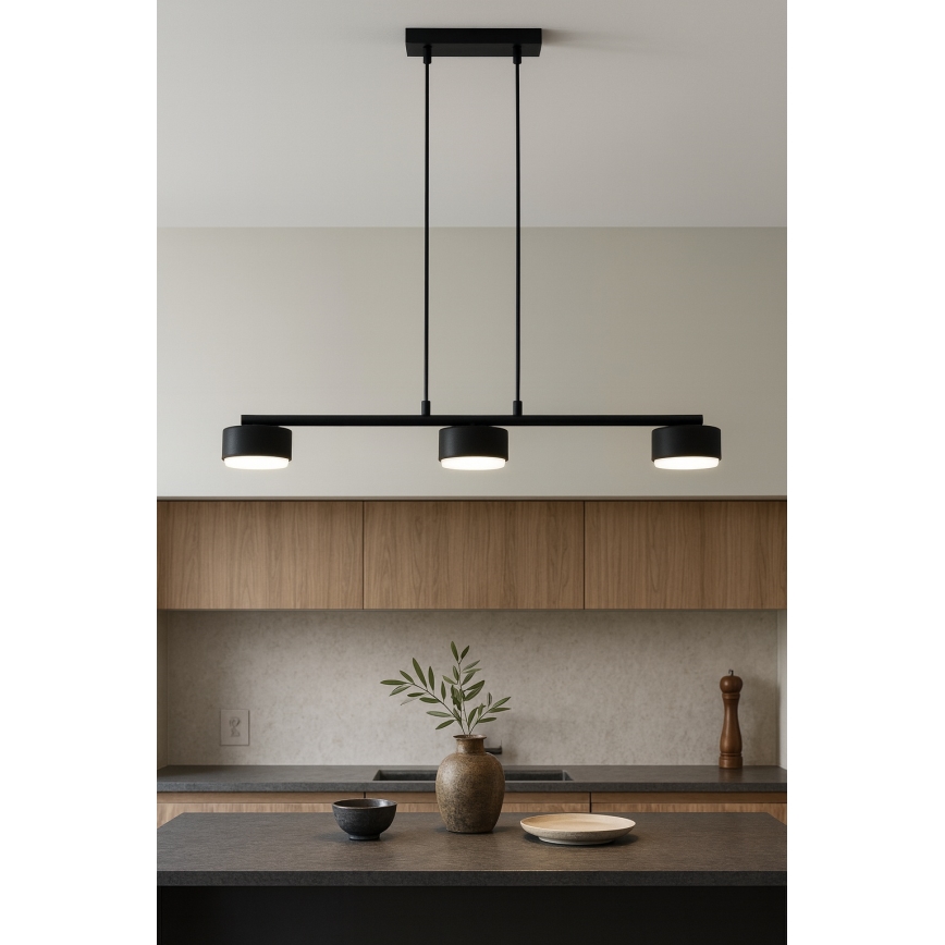 Brilagi - LED-pendel med kabelophæng MONO 3xGX53/30W/230V sort