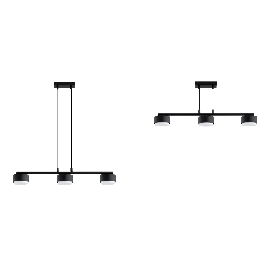 Brilagi - LED-pendel med kabelophæng MONO 3xGX53/30W/230V sort
