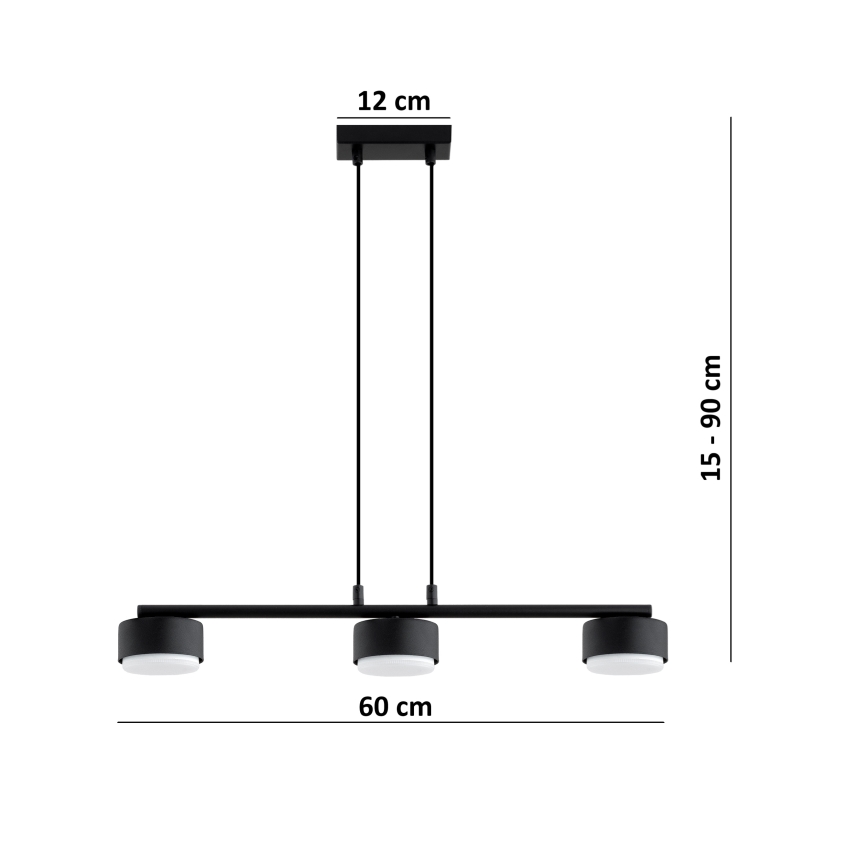 Brilagi - LED-pendel med kabelophæng MONO 3xGX53/30W/230V sort
