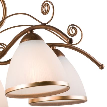 Brilagi - LED Pendel med kædeophæng ANTICO 5xE27/60W/230V bronzefarvet patina