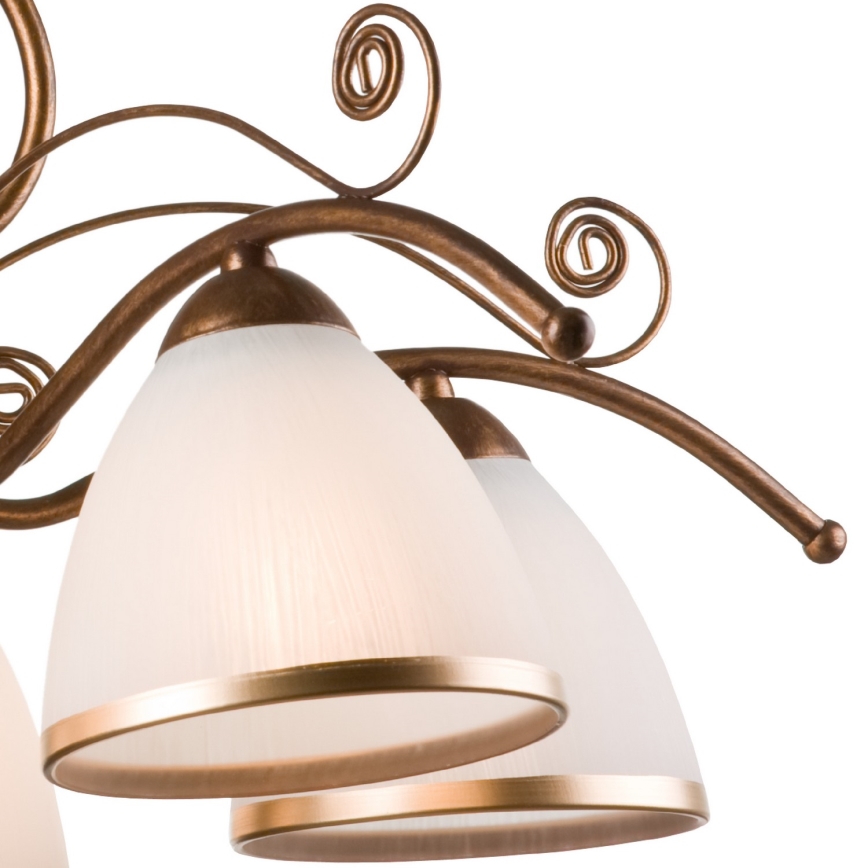 Brilagi - LED Pendel med kædeophæng ANTICO 5xE27/60W/230V bronzefarvet patina