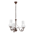 Brilagi - LED Pendel med kædeophæng COTTAGE 3xE14/40W/230V brun/hvid