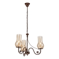 Brilagi - LED Pendel med kædeophæng COTTAGE 3xE14/40W/230V brun