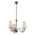 Brilagi - LED Pendel med kædeophæng COTTAGE 3xE14/40W/230V sort/brun