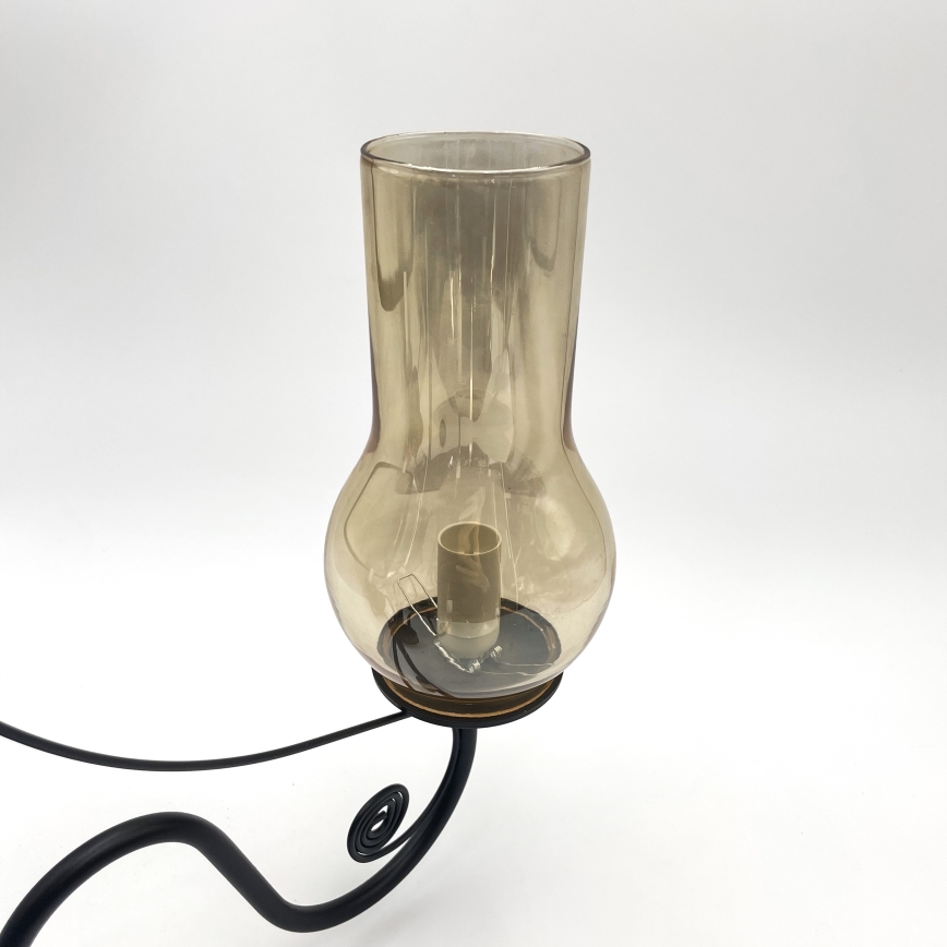 Brilagi - LED Pendel med kædeophæng COTTAGE 3xE14/40W/230V sort/brun