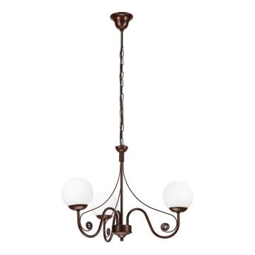 Brilagi - LED Pendel med kædeophæng COTTAGE 3xG9/40W/230V brun/hvid