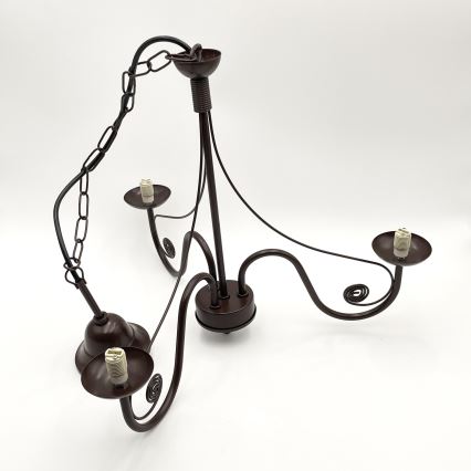 Brilagi - LED Pendel med kædeophæng COTTAGE 3xG9/40W/230V brun/hvid