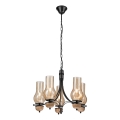 Brilagi - LED Pendel med kædeophæng COTTAGE 5xE14/40W/230V bøg/brun