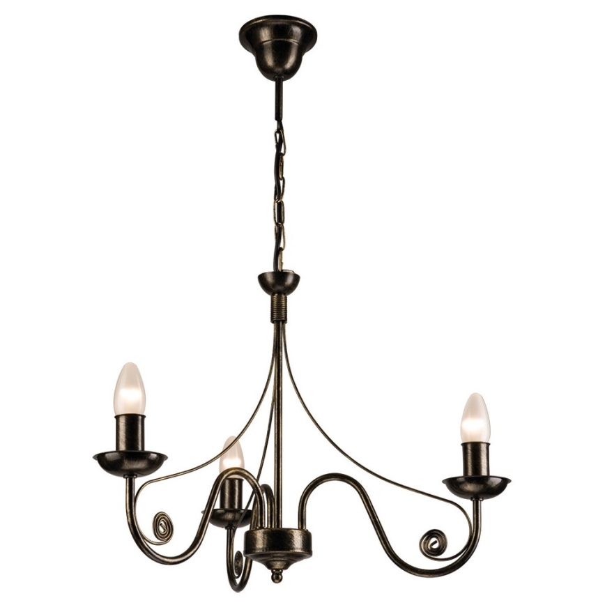 Brilagi - LED Pendel med kædeophæng STEFANO 3xE14/40W/230V sort patina