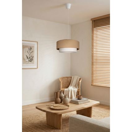 Brilagi - LED-pendel med ledning BOHO ECO 1xE27/10W/230V Ø 40 cm beige/creme