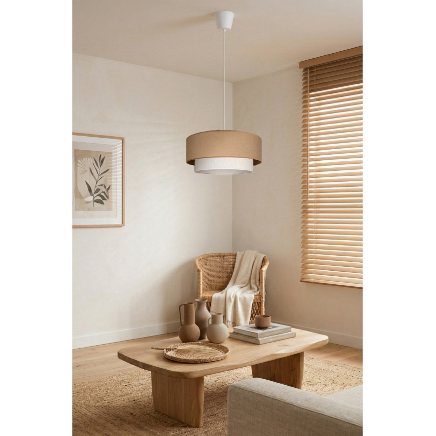 Brilagi - LED-pendel med ledning BOHO ECO 1xE27/10W/230V Ø 40 cm beige/creme