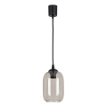 Brilagi - LED-pendel med ledning RETRO GLASS 1xE27/60W/230V Ø 14 cm sort/røggrå